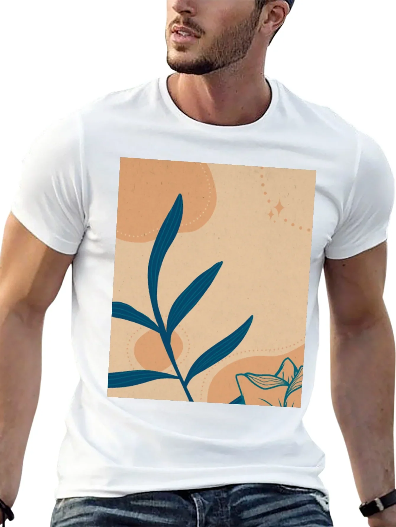 Botanical Graphic Tee - Artistic Mens T-Shirt