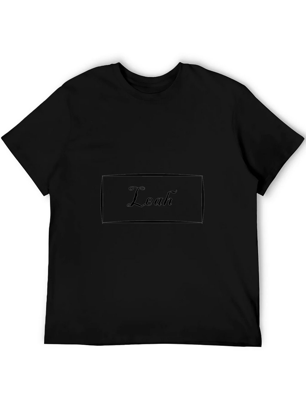 Personalized Leah Black Cotton T-Shirt