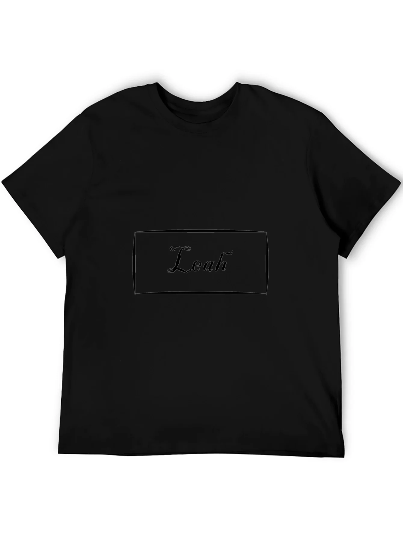 Personalized Leah Black Cotton T-Shirt