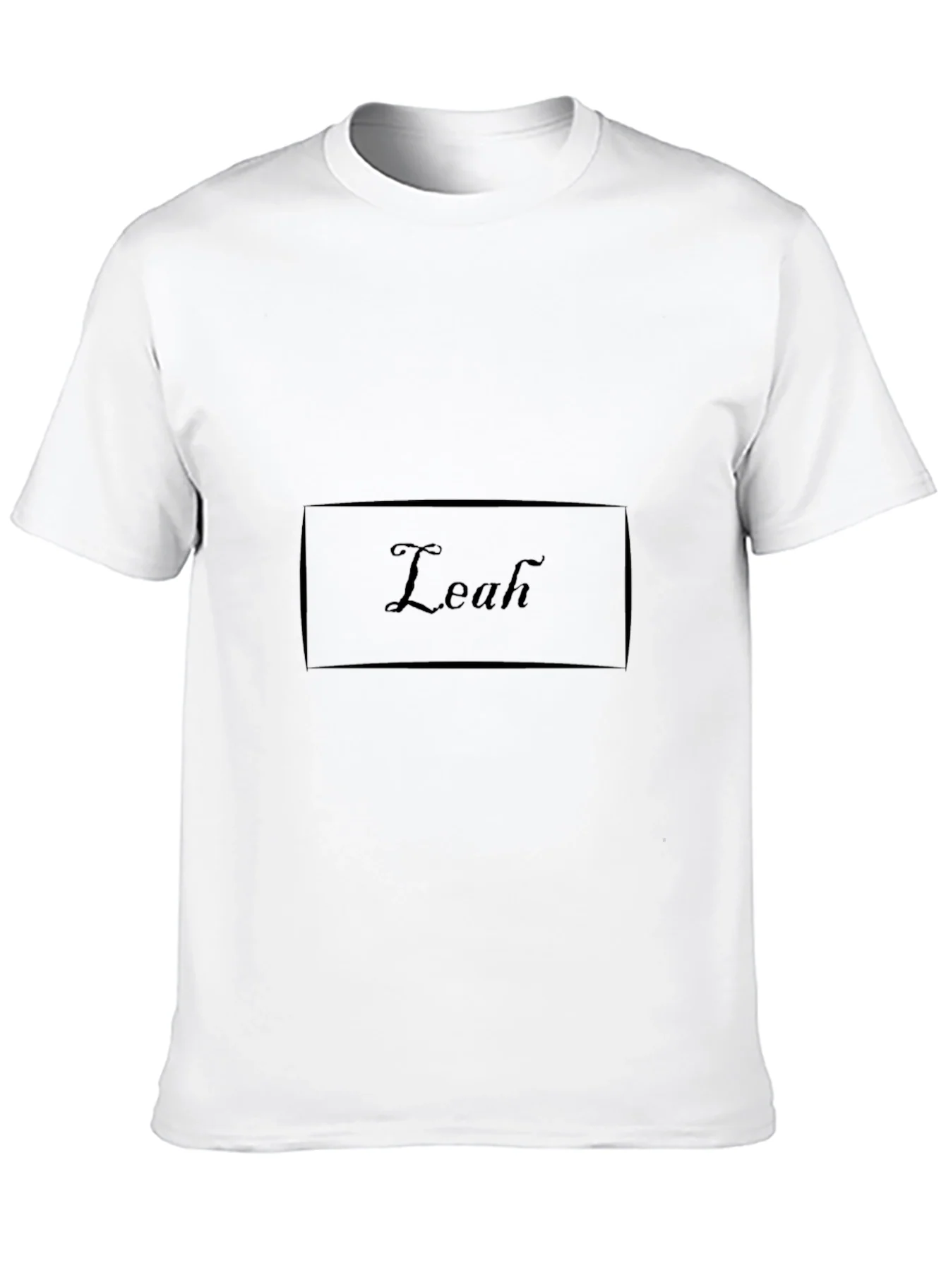 Personalized Leah Black Cotton T-Shirt