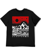 Abstract Mountain & Sea Graphic Tee