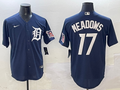 Men's Detroit Tigers Austin Meadows #17 Navy Replica Player Jersey1