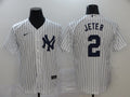 Men's New York Yankees Derek Jeter #2 White Replica Baseball Jersey1