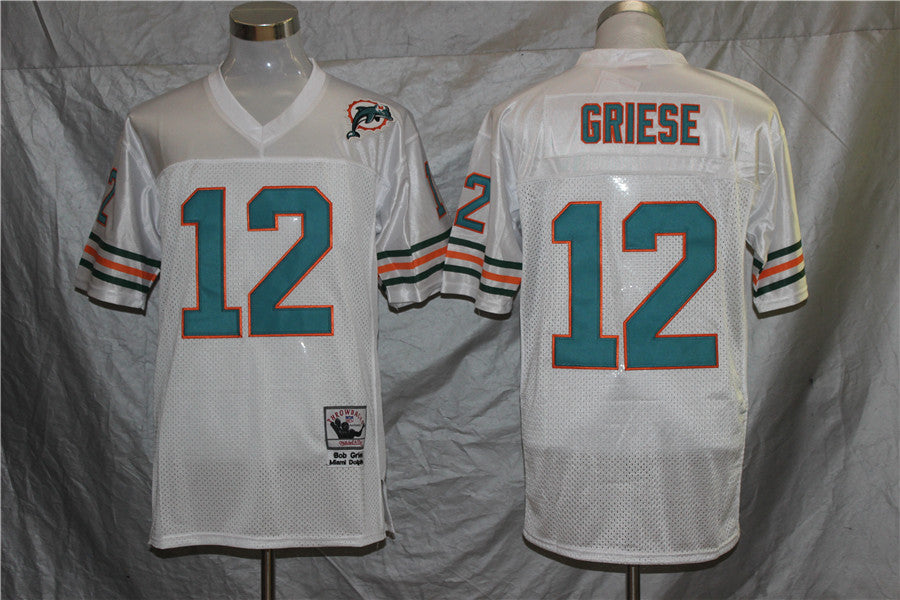 Men's Miami Dolphins Bob Griese  White Legacy Replica Jersey1