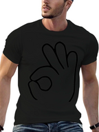 Funny Hand Gesture Black T-Shirt