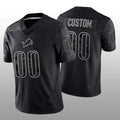 Custom1 Detroit Lions Black RFLCTV Limited Jersey1 Stitched American Football Jerseys
