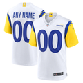 Custom Los Angeles Rams White Alternate Jersey1