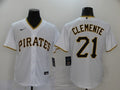 Men's Pittsburgh Pirates Roberto Clemente #21 White Replica Baseball Jersey1