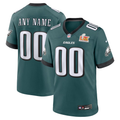Men's Philadelphia Eagles Midnight Green Super Bowl LIX Custom Game Jersey1