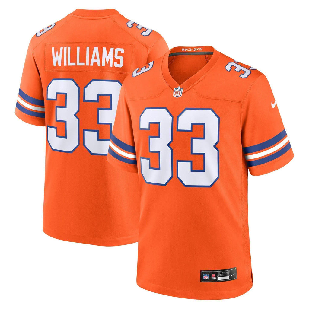 Javonte Williams Denver Broncos Nike Mile High Collection 1977 Throwback   Game Jersey - Orange