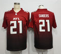 Men's Atlanta Falcons Deion Sanders #21 Red 2nd Alternate Game Jersey1