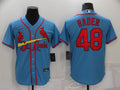 Men's St. Louis Cardinals Harrison Bader #48 Blue Replica Baseball Jersey1