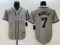 Men's New York Yankees Mickey Mantle #7 Gray Player Jersey1 Joint Edition