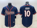 Men's Denver Broncos Jerry Jeudy #10 Navy Game Jersey1 Joint Edition