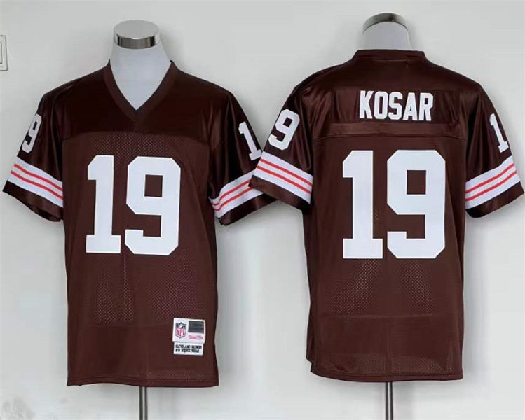 Men's Cleveland Browns Bernie Kosar  Brown Legacy Replica Player Jersey1