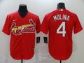 Men's St. Louis Cardinals Yadier Molina Cream Alternate Jersey1 RED
