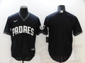 Men's San Diego Padres Black Official Replica Blank Jersey1