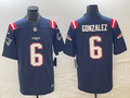 Men's New England Patriots Christian Gonzalez #6 Navy Team Game Jersey1