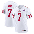 Charvarius Ward 7 San Francisco 49ers Super Bowl LVIII Patch Game Men Jersey - White
