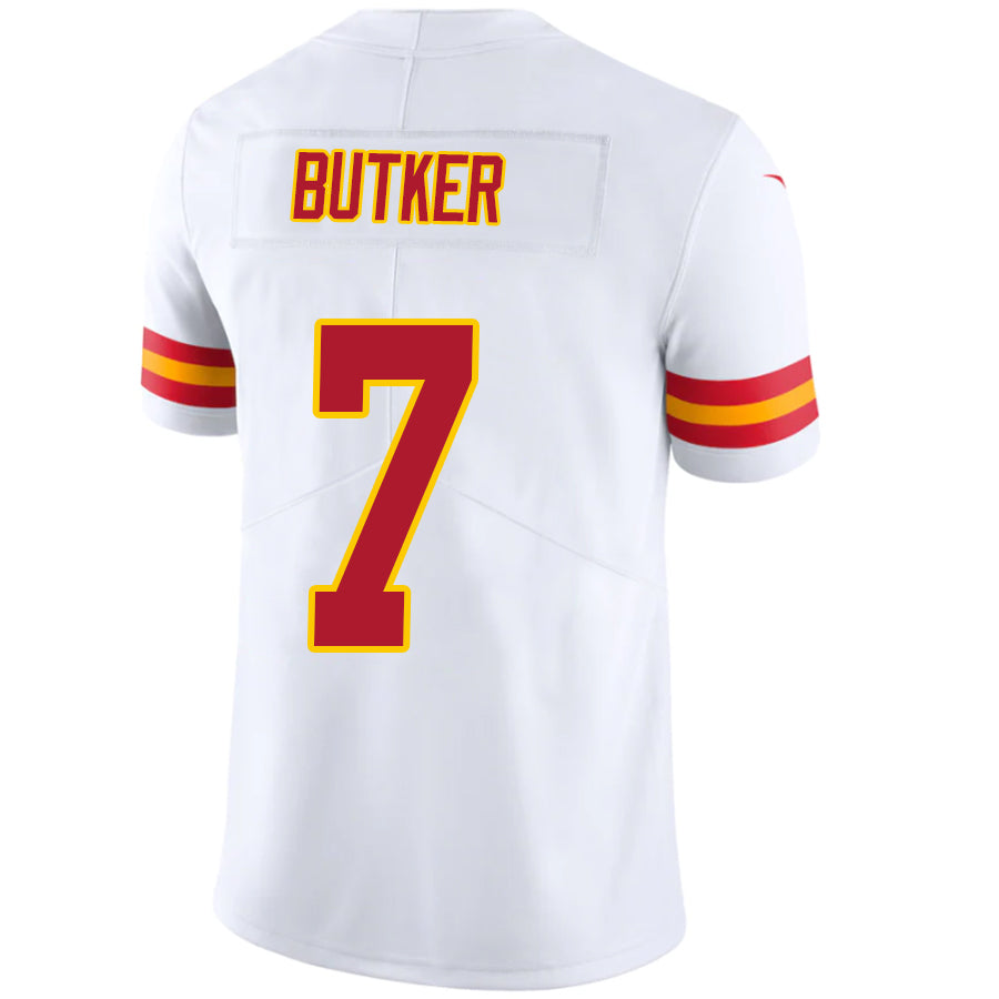 KC.Chiefs #7 Harrison Butker Player White Vapor F.U.S.E. Limited Stitched Football Jerseys