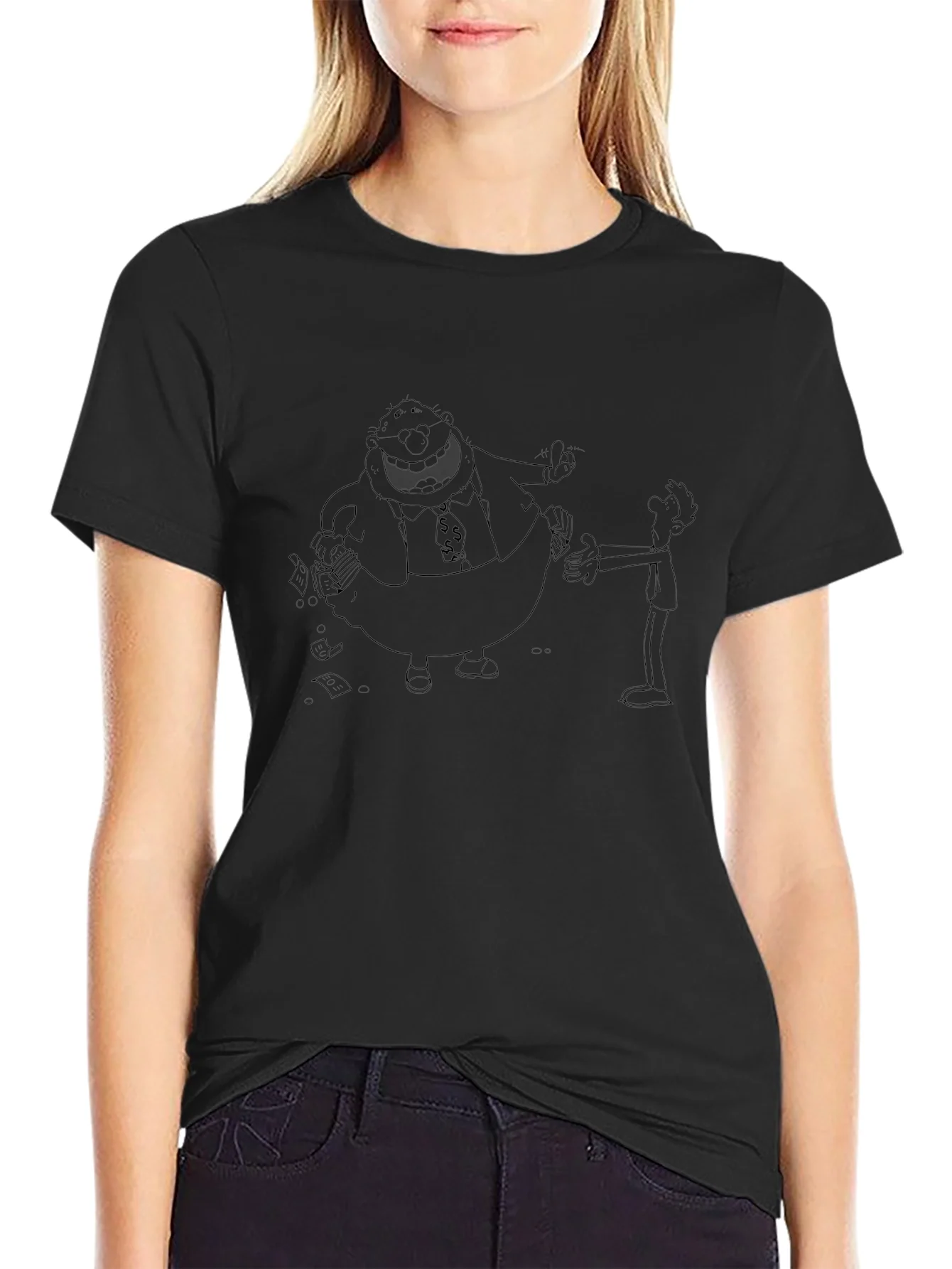 Black Cartoon Graphic Tee