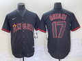 Men's Los Angeles Angels Shohei Ohtani #17 MLB Black Sewn Baseball Jersey1