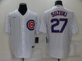 Men's Chicago Cubs Seiya Suzuki #27 White Replica Baseball Jersey1