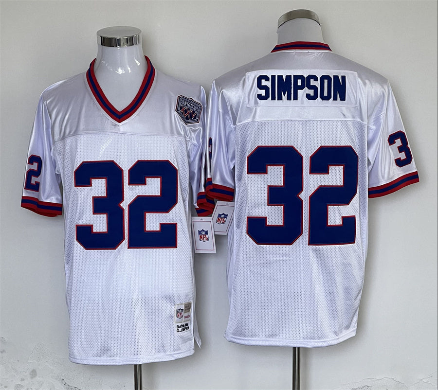 Men's Buffalo Bills OJ Simpson  White Legacy Replica Player Jersey1