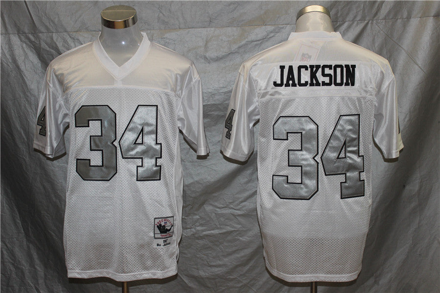 Men's Oakland Raiders Bo Jackson  White Legacy Replica Player Jersey1