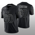 Custom1 Carolina Panthers Football Stitched Black RFLCTV Limited Jersey1 Stitched American Football Jerseys