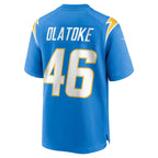 Praise Olatoke Los Angeles Chargers Nike Team Game Jersey -  Powder Blue