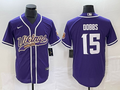 Men's Minnesota Vikings Joshua Dobbs #15 Purple Game Jersey1 Joint Edition