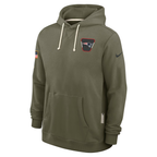 Men's New England Patriots Nike Olive 2025 Salute to Service Sideline Standard Issue Dri-FIT Hoodie