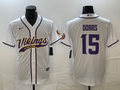 Men's Minnesota Vikings Joshua Dobbs #15 White Game Jersey1 Joint Edition