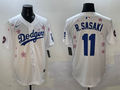 Men's Los Angeles Dodgers Roki Sasaki #11 White Alternate Replica Player Jersey1