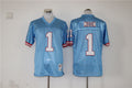 Men's Tennessee Oilers Warren Moon #1 Light Blue Legacy Replica Jersey1