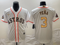 Men's Houston Astros Jeremy Pena Nike White/Gold 2023 Gold Collection Replica Player Jersey1