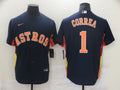 Men's Houston Astros Carlos Correa #1 Navy Alternate Replica Player Name Jersey1