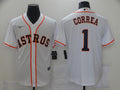 Men's Houston Astros Carlos Correa #1 White Replica Baseball Jersey1