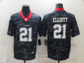 Men's Dallas Cowboys Ezekiel Elliott #21 Gray Camouflage Game Jersey1