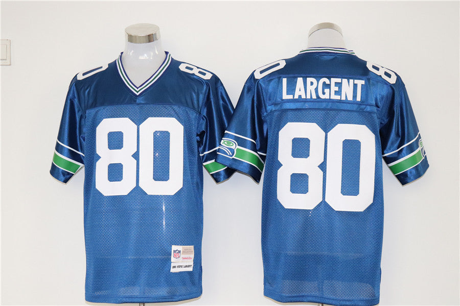 Men's Seattle Seahawks Steve Largent  Royal Legacy Replica Jersey1