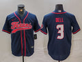 Men's Houston Texans Tank Dell #3 Navy Player Jersey1