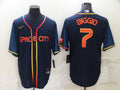 Men's Houston Astros Craig Biggio #7 Navy Space City Jersey1
