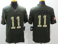 Men's Arizona Cardinals Larry Fitzgerald #11 Army Green Game Jersey1