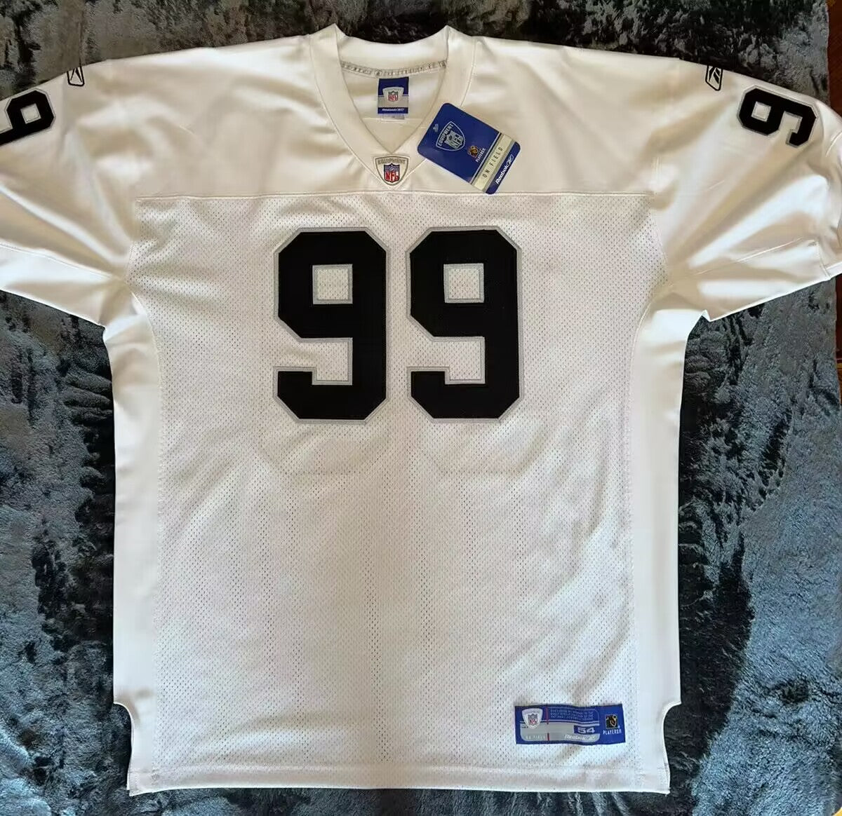 Men's Oakland Raiders Warren Sapp  White Legacy Replica Jersey1