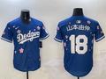 Men's Los Angeles Dodgers Yoshinobu Yamamoto #18 Royal Alternate Replica Player Jersey1