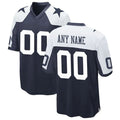 Custom1 Dallas Cowboys Jersey1 White Stitched Blue Game Stitched American Football Jerseys