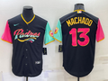 Men's San Diego Padres Manny Machado #13 Black City Connect Replica Player Jersey1
