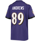 B.Ravens #89 Mark Andrews Purple Authentic Throwback Retired Player Player Football Jerseys