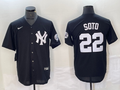 Men's New York Yankees Juan Soto #22 Black Replica Game Jersey1